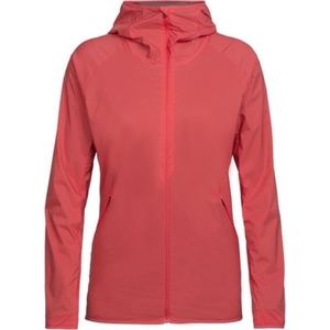 Women's Icebreaker Hooded Coriolis Windbreaker Medium Poppy Red